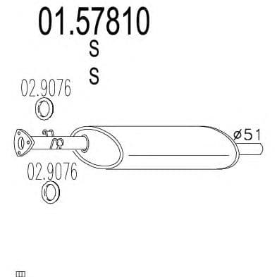 01.57810 MTS Середній глушник вихлопних газів