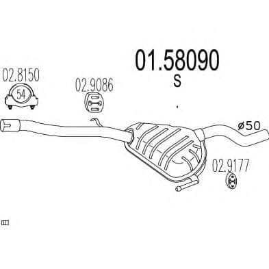 01.58090 MTS Средний глушитель выхлопных газов
