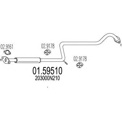 01.59510 MTS Средний глушитель выхлопных газов для Nissan Almera