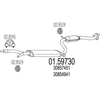 01.59730 MTS Середній глушник вихлопних газів