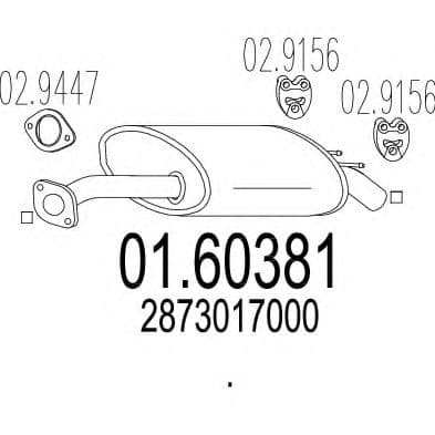 01.60381 MTS Глушник вихлопних газів кінцевий для Hyundai Matrix