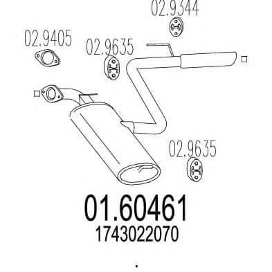 01.60461 MTS Глушник вихлопних газів кінцевий для Toyota Celica