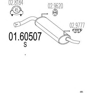 01.60507 MTS Глушитель выхлопных газов конечный для Fiat Panda