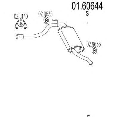 01.60644 MTS Глушник вихлопних газів кінцевий для Suzuki Baleno