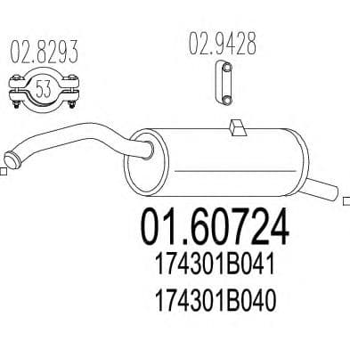 01.60724 MTS Глушник вихлопних газів кінцевий для Toyota Starlet