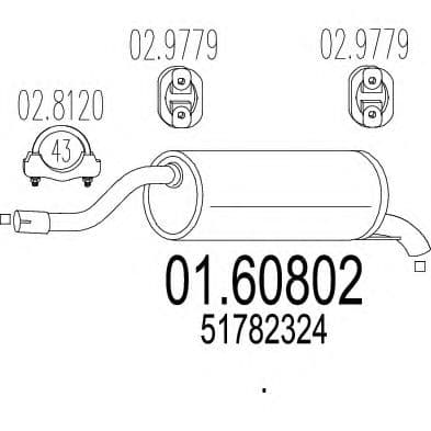 01.60802 MTS Глушник вихлопних газів кінцевий