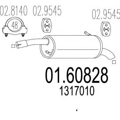 01.60828 MTS Глушник вихлопних газів кінцевий для Ford Fiesta