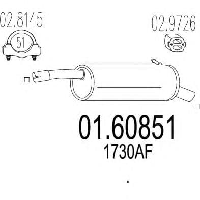 01.60851 MTS Глушник вихлопних газів кінцевий
