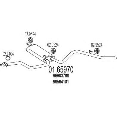 01.65970 MTS Глушитель выхлопных газов конечный для Daewoo Matiz