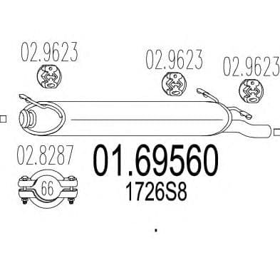 01.69560 MTS Глушник вихлопних газів кінцевий для Citroen Xsara