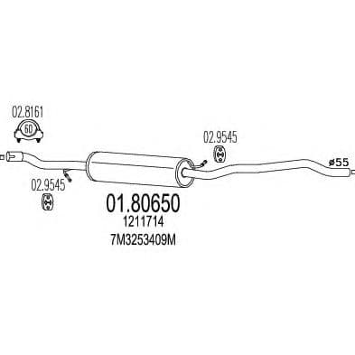 01.80650 MTS Середній глушник вихлопних газів