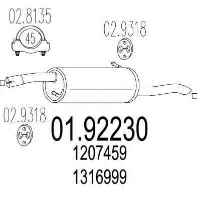01.92230 MTS Глушник вихлопних газів кінцевий для Ford Fusion