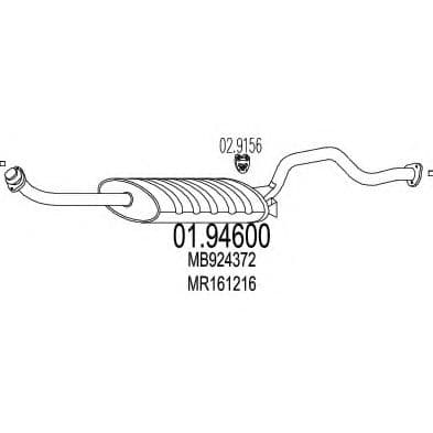 01.94600 MTS Глушник вихлопних газів кінцевий для Mitsubishi Pajero