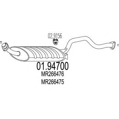01.94700 MTS Глушник вихлопних газів кінцевий для Mitsubishi Pajero