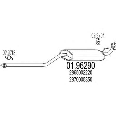 01.96290 MTS Глушник вихлопних газів кінцевий для Hyundai Atos