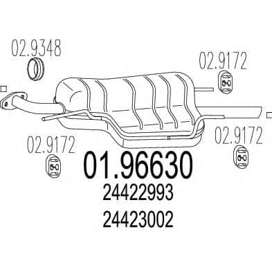 01.96630 MTS Глушник вихлопних газів кінцевий для Opel Astra