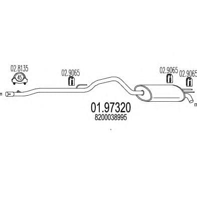 01.97320 MTS Глушитель выхлопных газов конечный для Renault Twingo