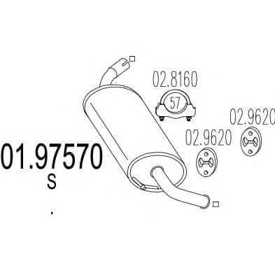 01.97570 MTS Глушник вихлопних газів кінцевий