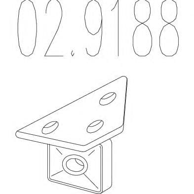 02.9188 MTS Кронштейн кріплення вихлопної магістралі для Renault Clio