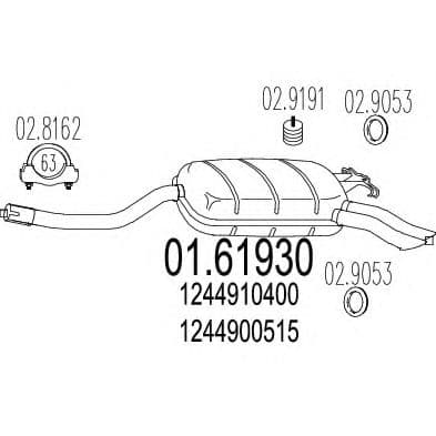 01.61930 MTS Глушитель выхлопных газов конечный для Mercedes E-Class