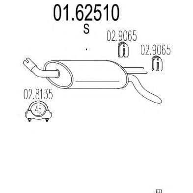 01.62510 MTS Глушитель выхлопных газов конечный для Renault Twingo