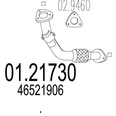 01.21730 MTS Приемная труба для Fiat Seicento