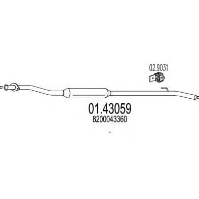 01.43059 MTS Приемная труба для Renault Symbol