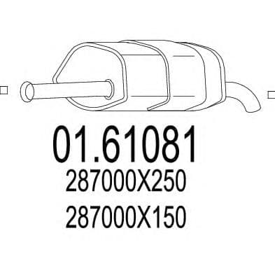 01.61081 MTS Глушник вихлопних газів кінцевий для Hyundai i10