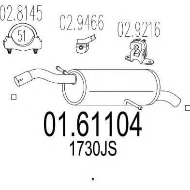 01.61104 MTS Глушитель выхлопных газов конечный