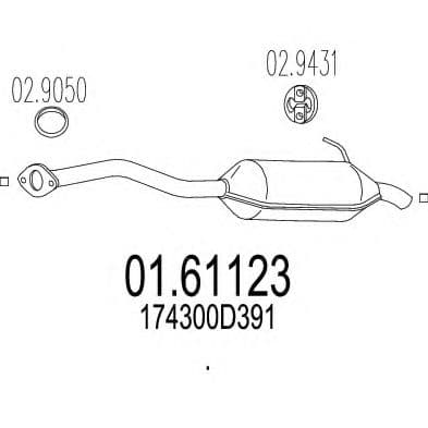 01.61123 MTS Глушитель выхлопных газов конечный для Toyota Auris