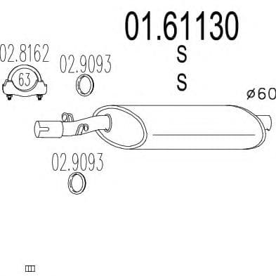 01.61130 MTS Глушник вихлопних газів кінцевий