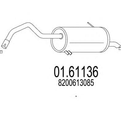 01.61136 MTS Глушитель выхлопных газов конечный для Renault Kangoo
