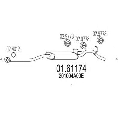 01.61174 MTS Глушник вихлопних газів кінцевий