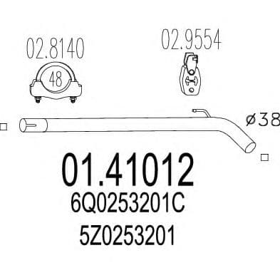 01.41012 MTS Приймальна труба
