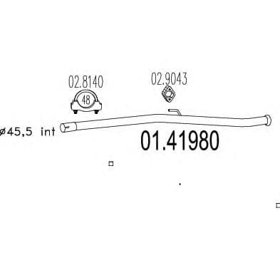 01.41980 MTS Приймальна труба для Peugeot 205