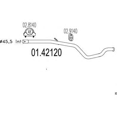 01.42120 MTS Приймальна труба для Peugeot 306