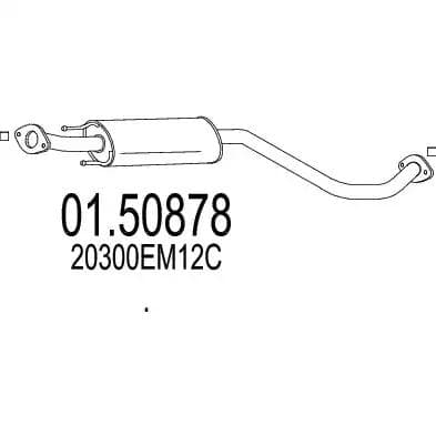 0150878 MTS Средний глушитель выхлопных газов для Nissan Tiida