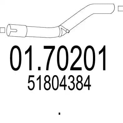 0170201 MTS Приймальна труба для Fiat Qubo