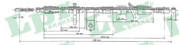 C0320B LPR Трос ручного гальма