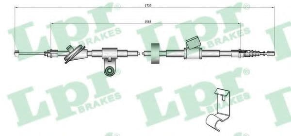 C0758B LPR Трос ручного гальма для Alfa Romeo 159