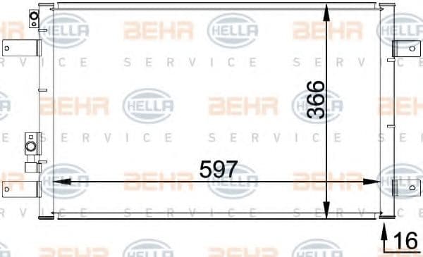 8FC 351 036-111 Behr Hella Радиатор кондиционера
