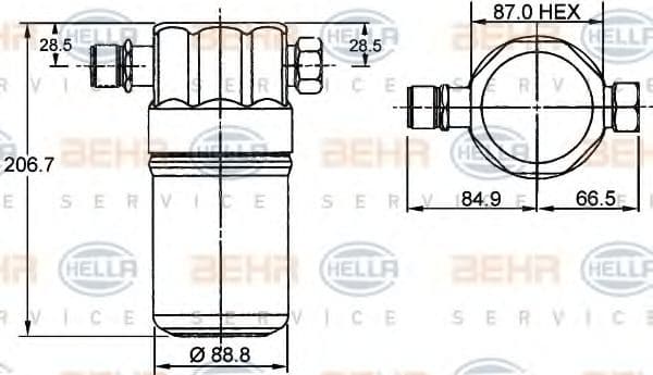 8FT 351 192-041 Behr Hella Осушувач кондиціонера