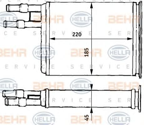 8FH 351 313-171 Behr Hella Радіатор пічки