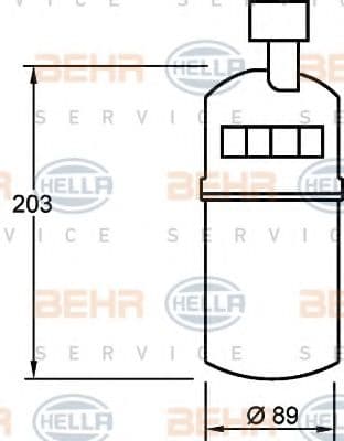 8FT 351 335-041 Behr Hella Осушувач кондиціонера
