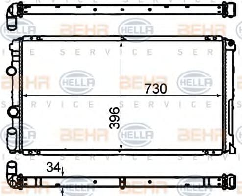 8MK 376 708-451 Behr Hella Радіатор охолодження двигуна