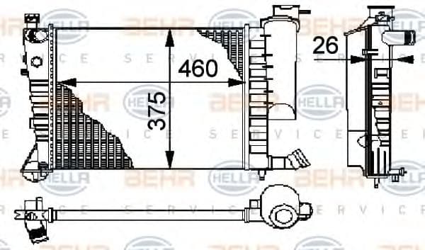 8MK 376 710-254 Behr Hella Радіатор охолодження двигуна для Citroen Xsara