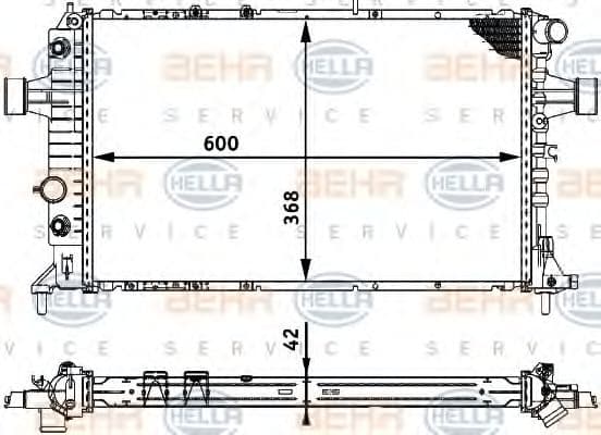8MK 376 713-014 Behr Hella Радіатор охолодження двигуна