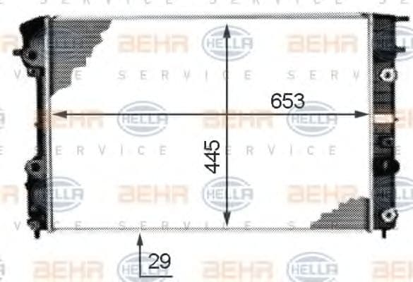 8MK 376 718-671 Behr Hella Радіатор охолодження двигуна для Opel Omega