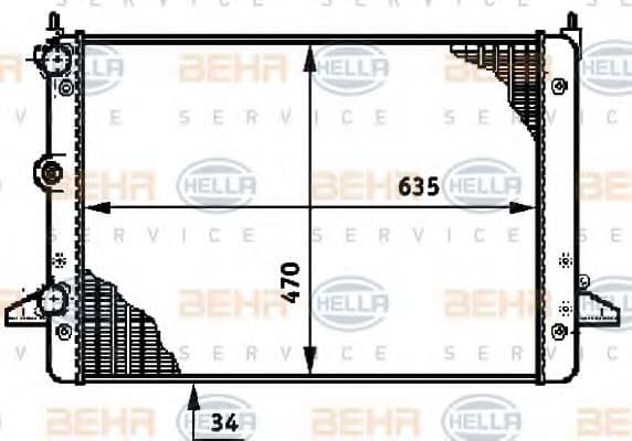 8MK 376 720-501 Behr Hella Радиатор охлаждения двигателя