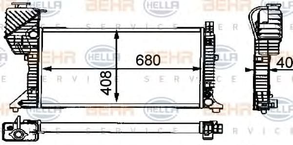 8MK 376 721-434 Behr Hella Радіатор охолодження двигуна для Mercedes Sprinter